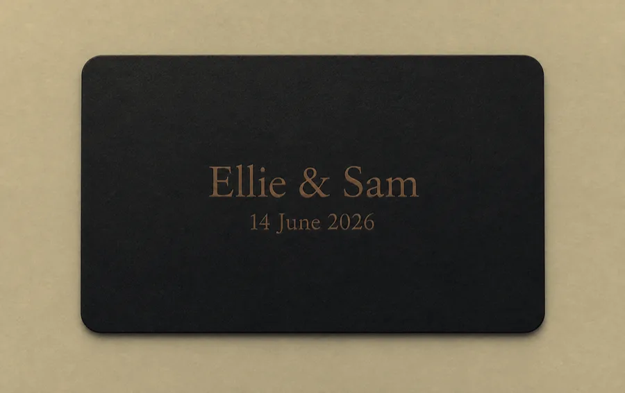 Metal, engraved — the back